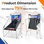 Costway Dual Shot Basketball Arcade Game, Blue, 8 Game Modes, 81in x 43in x 81in