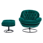 Velvet Swivel Accent Chair With Ottoman Set, Pink, 31.73 x 33.5 x 33.78 Inches