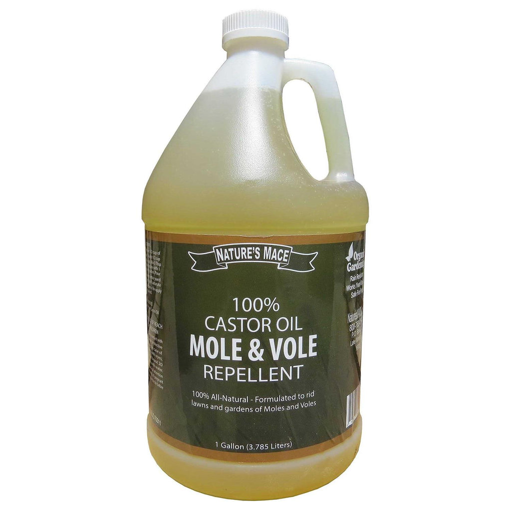 Nature's Mace Mole & Vole Repellent 1 Gallon Pure Castor Oil Concentrate Covers Up To 20,000 Sq Ft