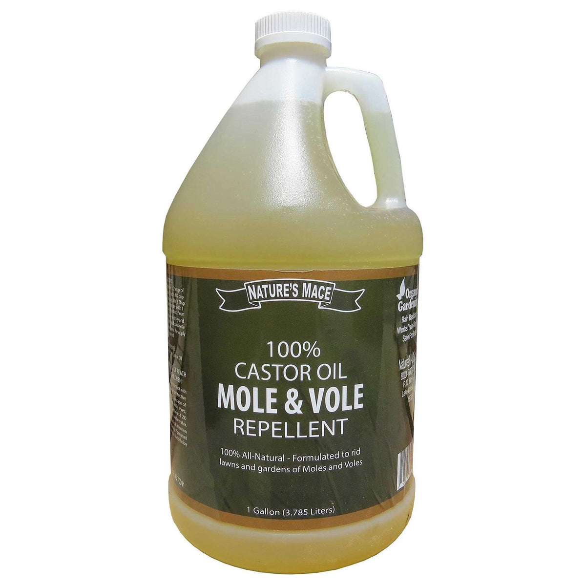 Nature's Mace Mole & Vole Repellent 1 Gallon Pure Castor Oil Concentrate Covers Up To 20,000 Sq Ft