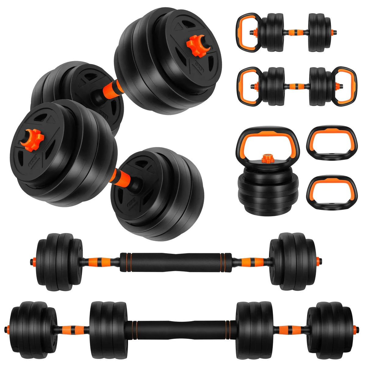 ARVAKOR 66 LBS Adjustable Weight Dumbbell Set, 4 In 1 Home Gym Equipment