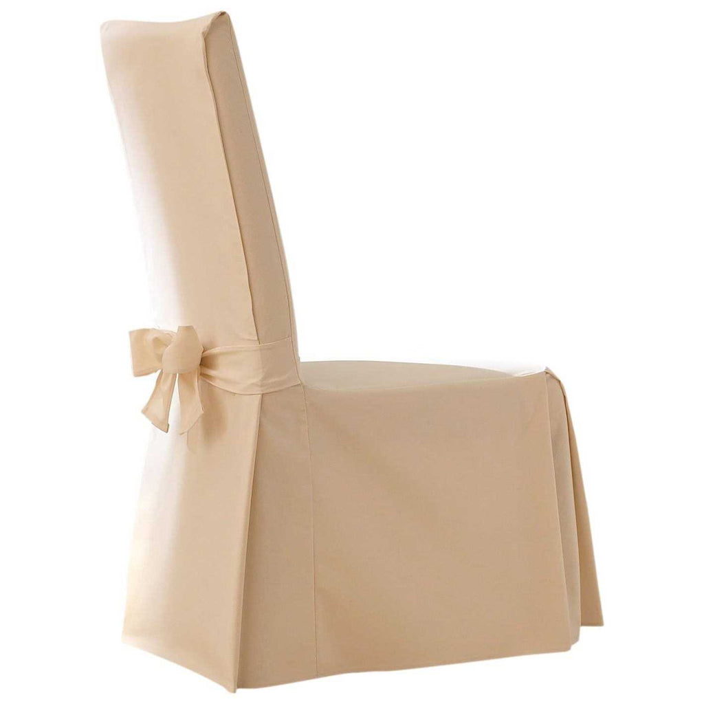 Sure Fit Cotton Duck Dining Chair Slipcover, Natural, 24 in L x 24 in W x 42 in H - SF15395