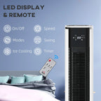 HOMCOM 42 inch Portable Evaporative Air Cooler, 3-In-1 Ice Cooling Fan Humidifier, 1.6 Gal Water Tank - White