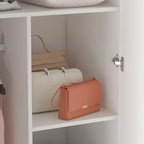 FUFU&GAGA Freestanding Solid Wood Wardrobe Closet With Storage Shelves