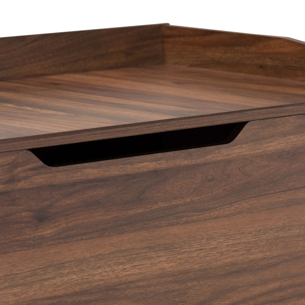 Baxton Studio Cat Litter Box Cover House, Walnut Brown, 35.40 x 18.90 x 20.10 in - Mariam