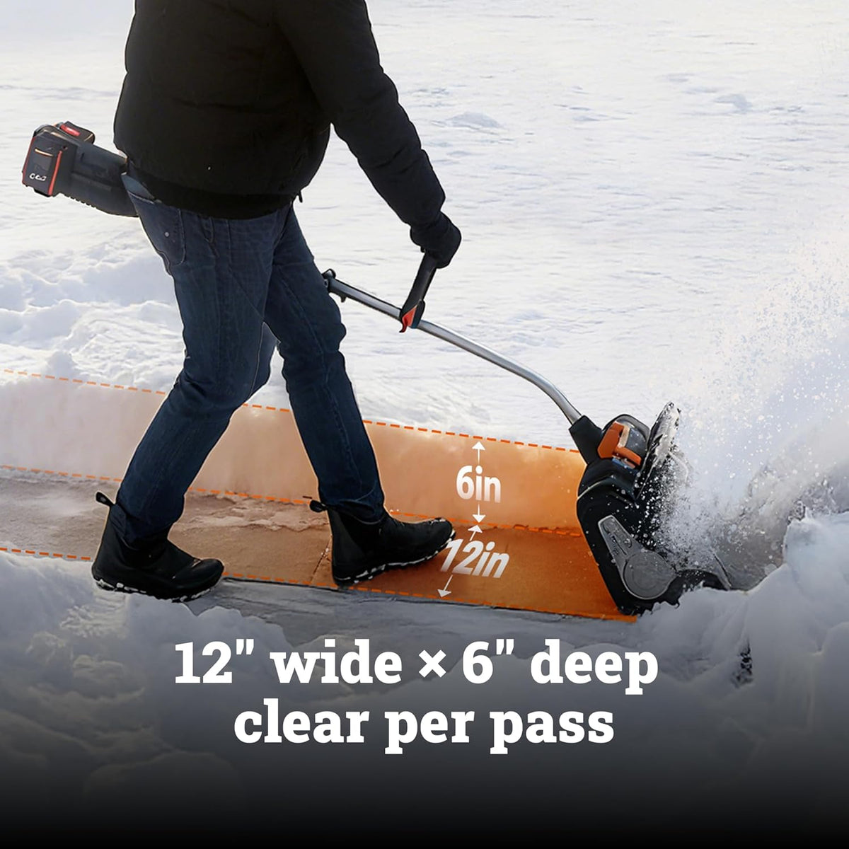 WORX Nitro 40V 12in Cordless Snow Shovel With 2 x 4.0 Ah Batteries And Charger - WG460