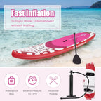 Goplus Inflatable Stand-Up Paddle Board 10.5 x 30 x 6 - Pink