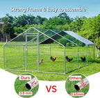 HITTITE Large Metal Chicken Coop With Run 19.19 x 9.84 x 6.56 ft - Walk-In Poultry Cage