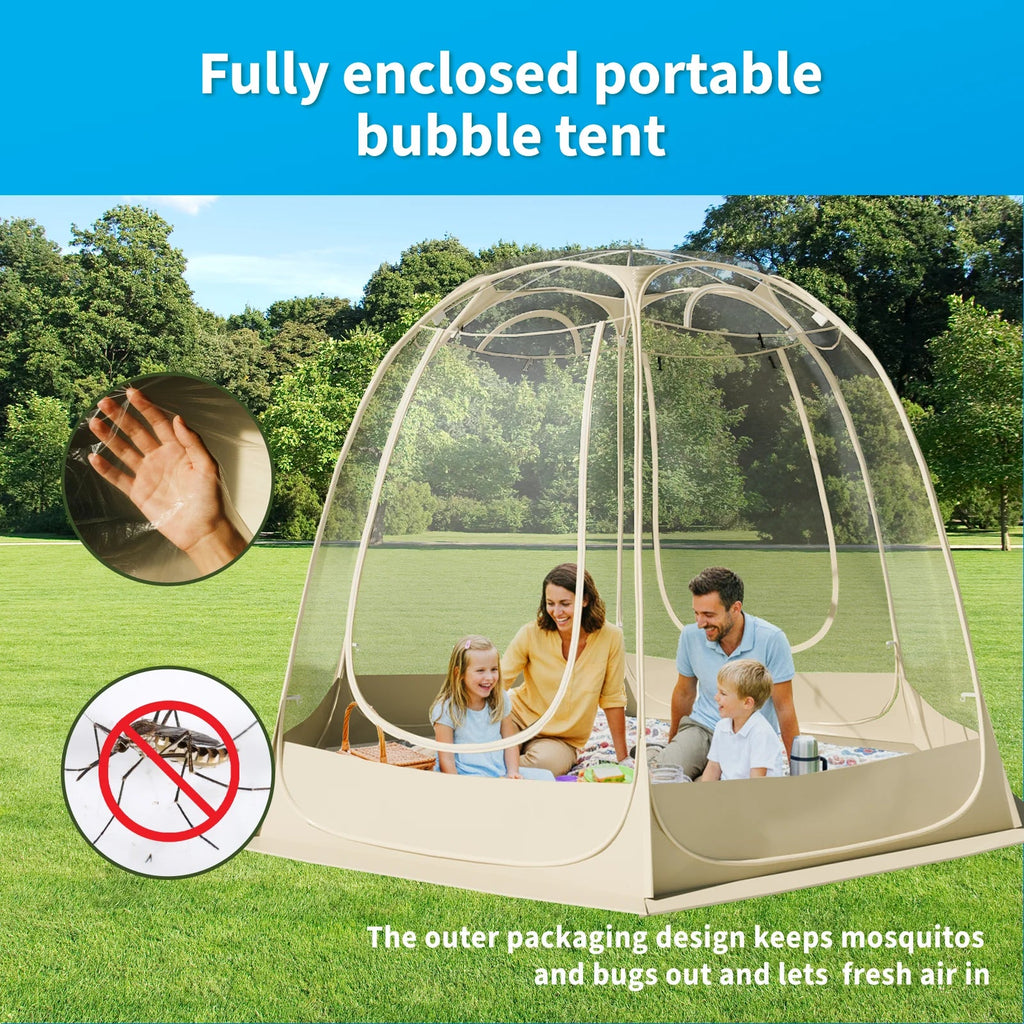 TABU Pop Up Bubble Sports Tent, Clear, 10 x 10 ft, 6-7 People