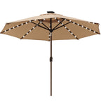 EliteShade 9ft Market Patio Umbrella With 80 LED Lights, Ruby