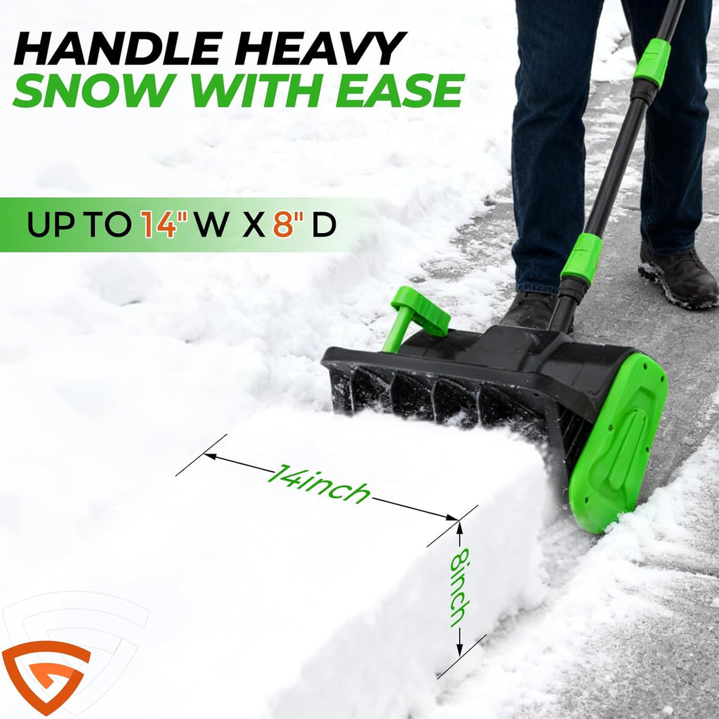 GEARPASS Cordless Snow Shovel 21V 16-Inch With 2 3000mAh Recharge Batteries