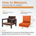 Belord Outdoor Cushion Set - 5 24 x 24 x 6 Inch Seat Cushions And 5 21 x 24 x 6 Inch Back Cushions, Orange