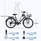 iYofe Women's Cruiser Bike, 26 Inch, Shimano 7-Speed, 85% Assembled