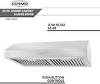 Cosmo Under-Cabinet Range Hood, 30-Inch, Silver - UC30