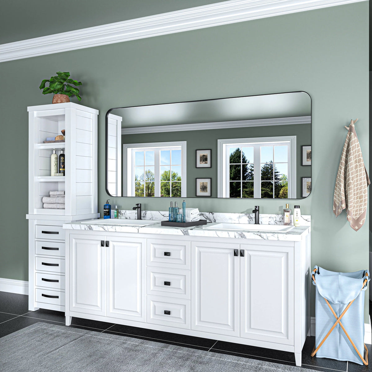 Aluminum Alloy Rounded Corner Wall Vanity Mirror
