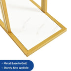 Console Table With Faux Marble MDF Top And Gold Metal Frame