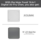 Ninja Foodi 9-in-1 Digital Air Fry Oven, Convection Oven, Toaster, Stainless Steel - 102A