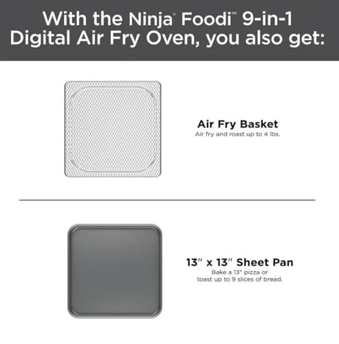 Ninja Foodi 9-in-1 Digital Air Fry Oven, Convection Oven, Toaster, Stainless Steel - 102A