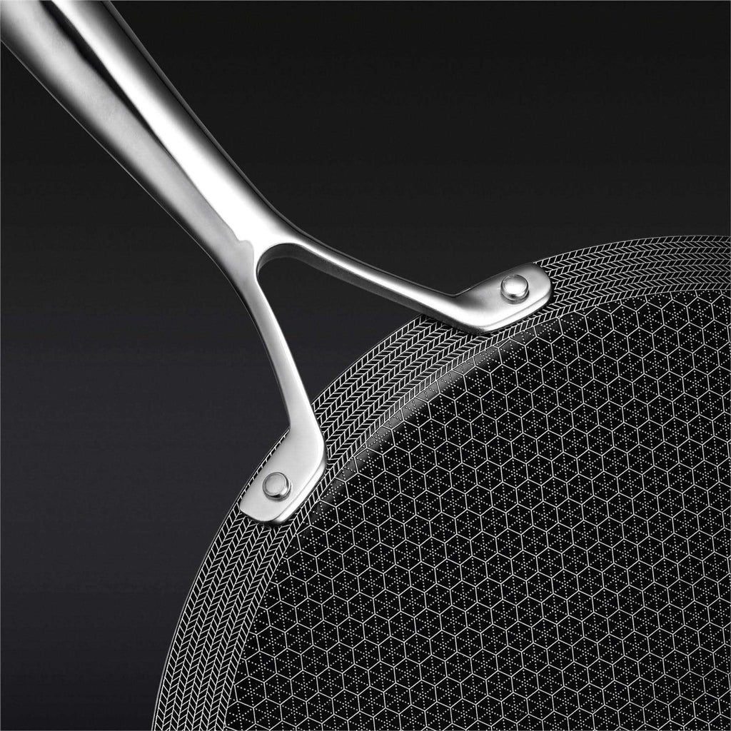 Hexclad 12 Inch Hybrid Stainless Steel Nonstick Griddle Fry Pan