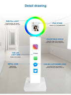 Portable 180 Degree Rotating Ring Light 10.2 Inch iPad Photo Booth Selfie