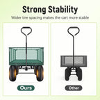 Vibemo Steel Garden Cart 2-in-1, 1400 lbs, 13 in Pneumatic Tires, Black - VB-GC02