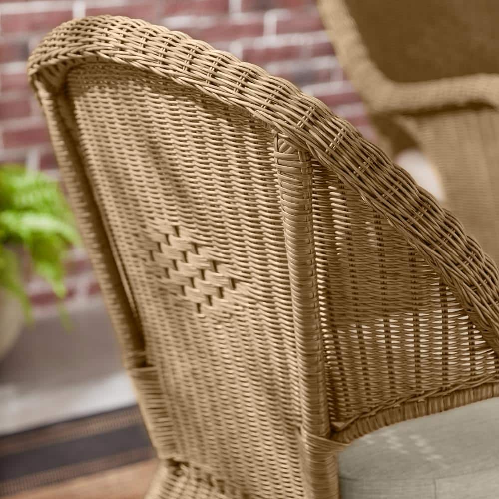 Hampton Bay Rosemont Stackable Outdoor Patio Lounge Chair With Putty Tan Cushion - 65-91-1BR-996
