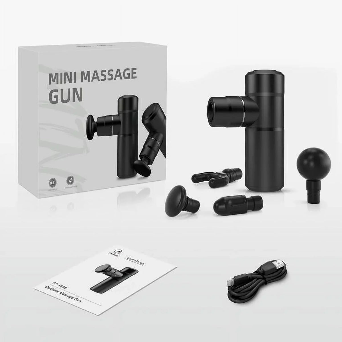 Comfier Mini Deep Tissue Massage Gun With 4 Heads And USB Charging