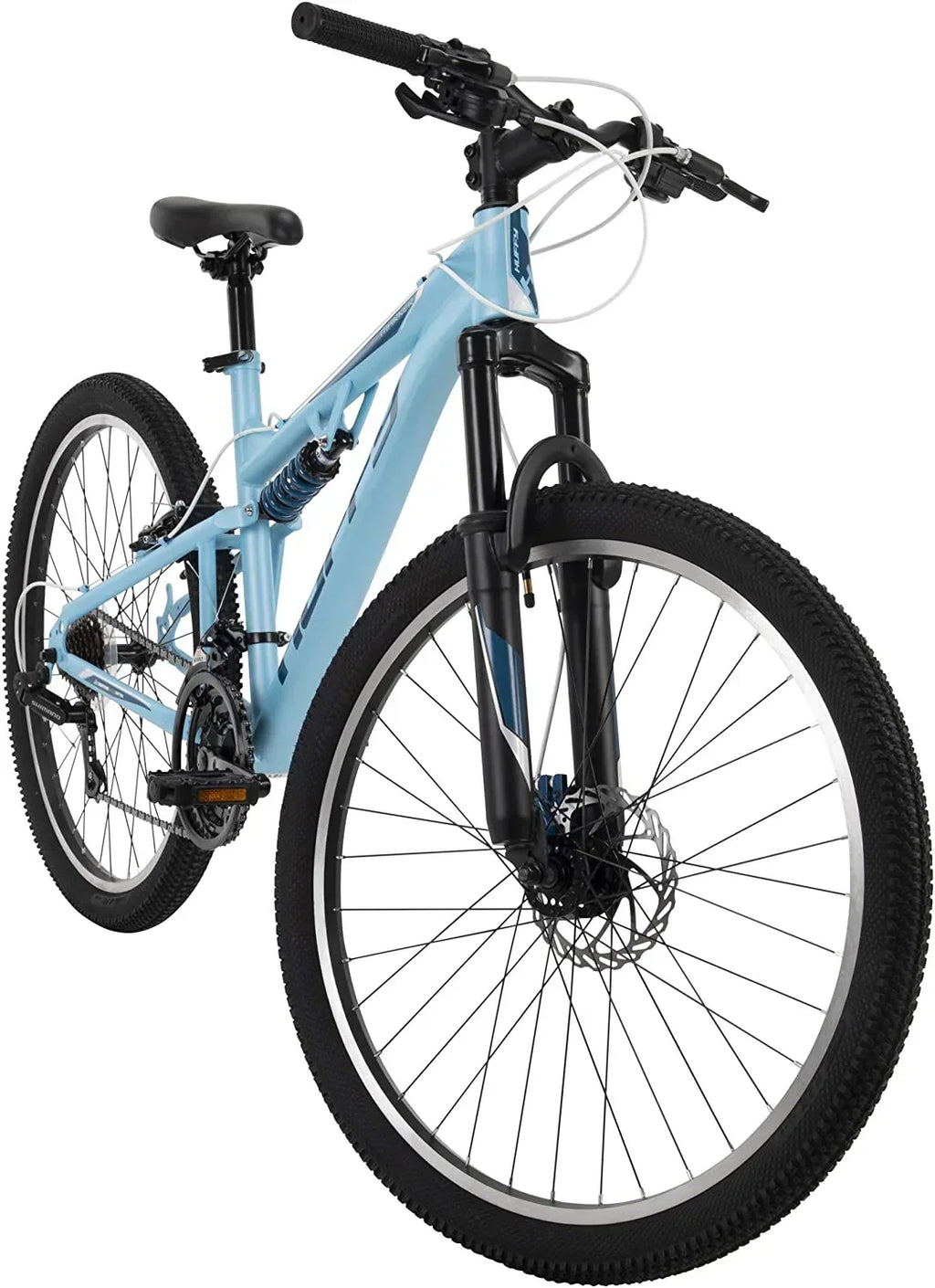 Huffy Women's Full Suspension Mountain Bike, Blue, 26 in - Marker