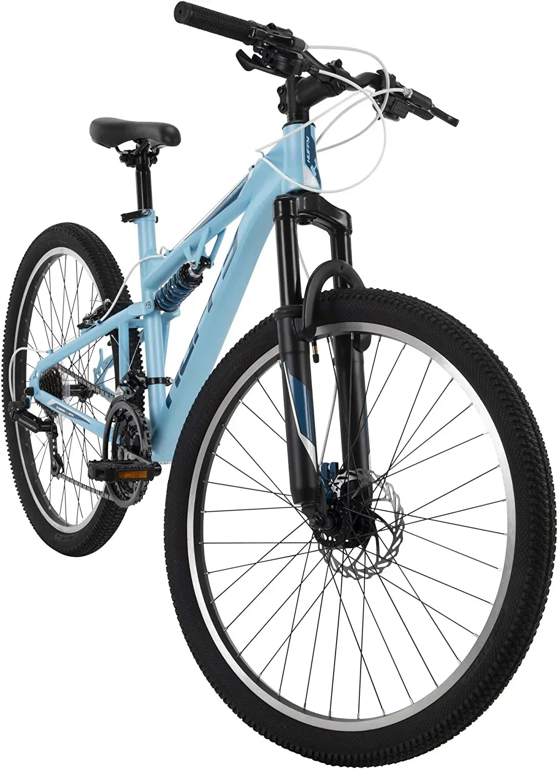 Huffy Women's Full Suspension Mountain Bike, Blue, 26 in - Marker