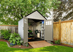 Rubbermaid Resin Outdoor Storage Shed With Floor, 7x7 ft, Gray