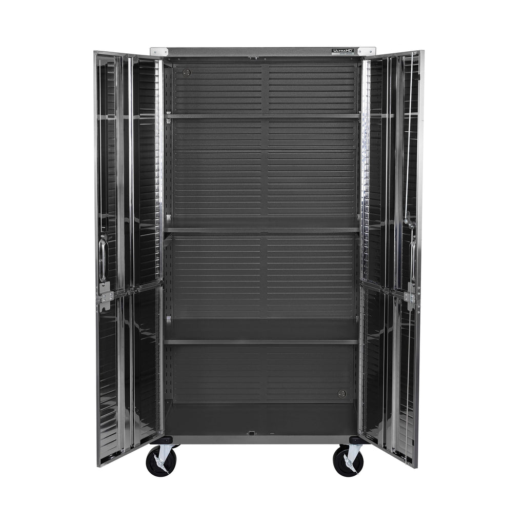 Seville Classics UltraHD Rolling Storage Cabinet, Granite, 36in W x 18in D x 72in H