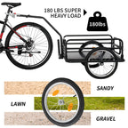 Ktaxon Two-Wheel Bicycle Cargo Trailer, Black, 16 in Inflatable Wheels