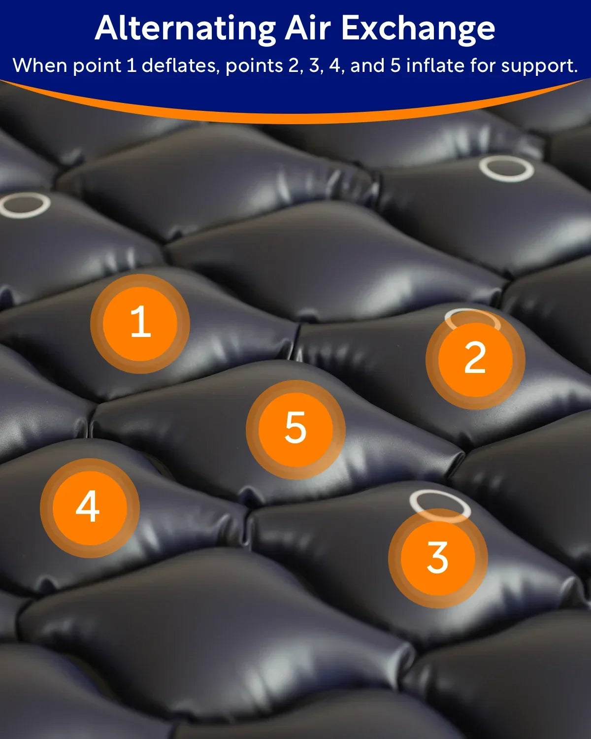 VOCIC Alternating Air Pressure Mattress Pad, Blue, 89"X38"X3", Vinyl - S34
