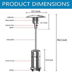 NIC Outdoor Patio Propane Heater 2 Set 48,000-BTU Stainless Steel Silver