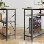 Small L-Shaped Computer Desk With Reversible Storage Shelves - 55-Inch / 47-Inch