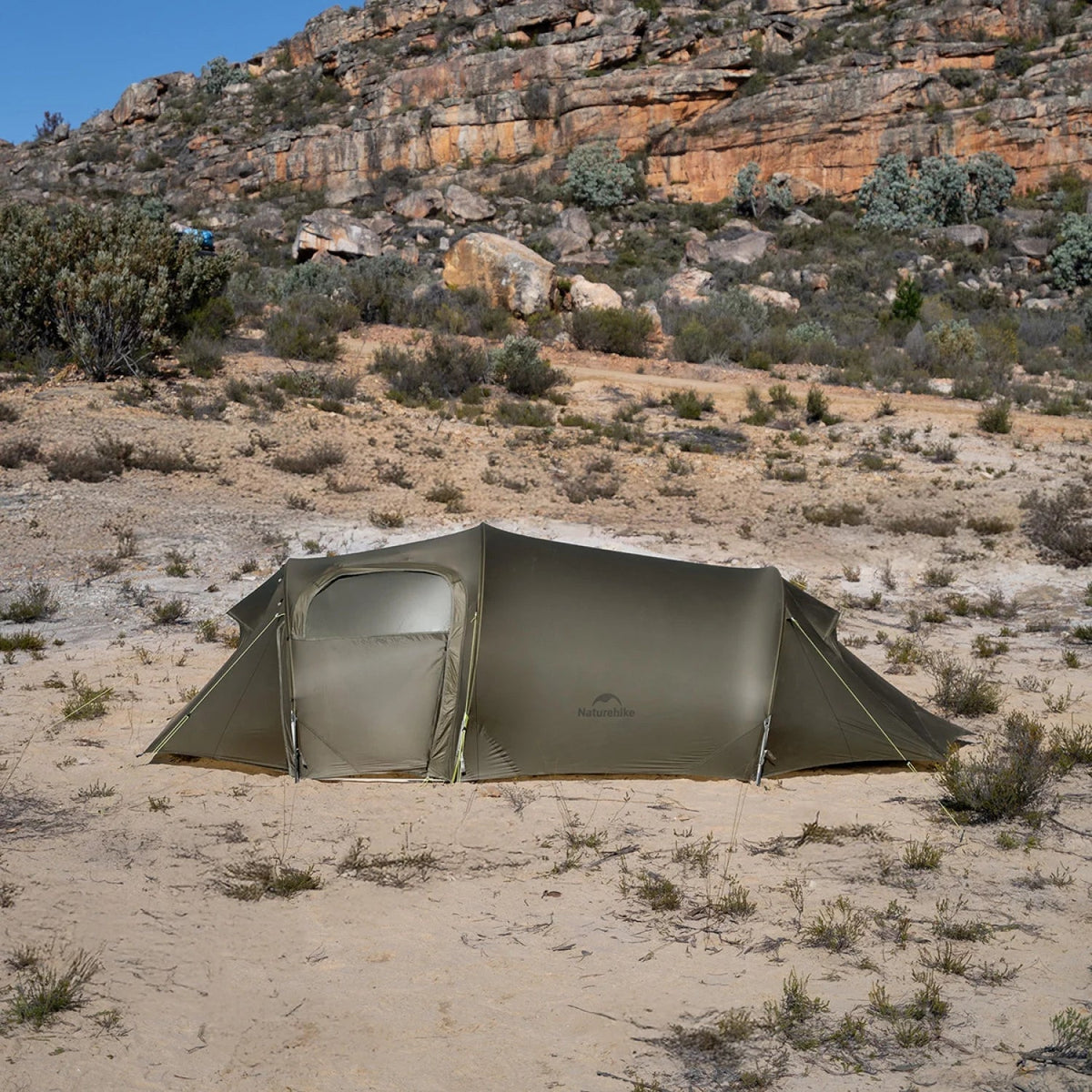 Naturehike Baluosi UL Ultralight Tunnel Hiking Tent, 15D, 2/3 Person, Olive Green - CNK2450WS036