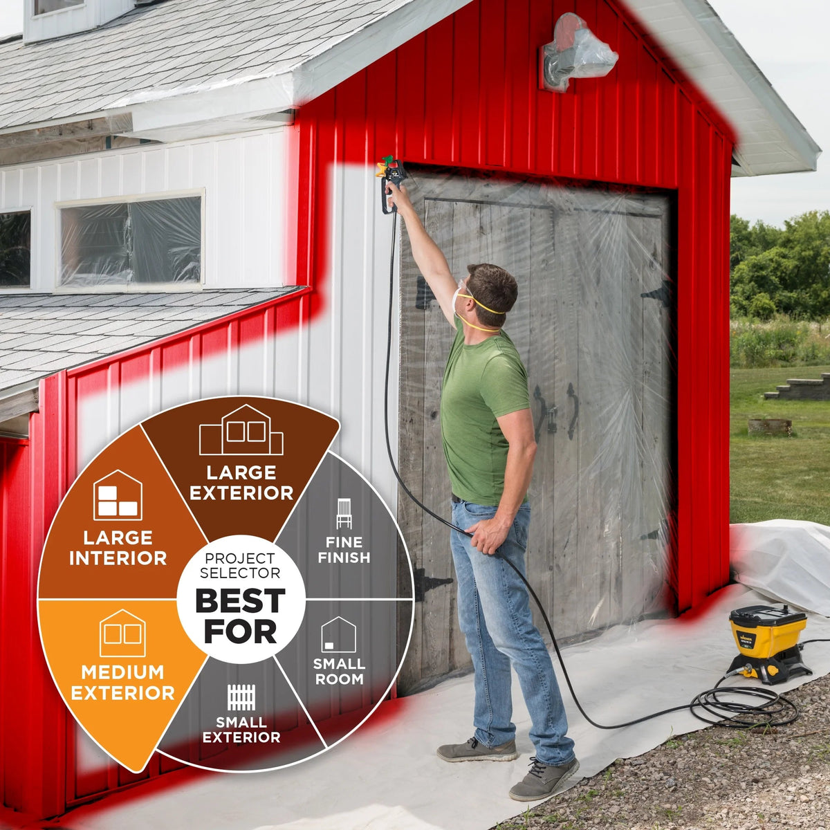 Wagner High Efficiency Airless 1.5 Gallon Power Tank Paint/Stain Sprayer - Control Pro 130