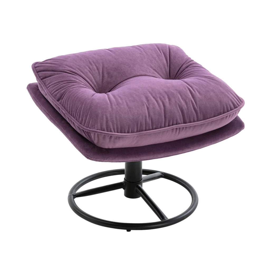 Velvet Swivel Accent Chair With Ottoman Set, Pink, 31.73 x 33.5 x 33.78 Inches
