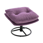 Velvet Swivel Accent Chair With Ottoman Set, Pink, 31.73 x 33.5 x 33.78 Inches