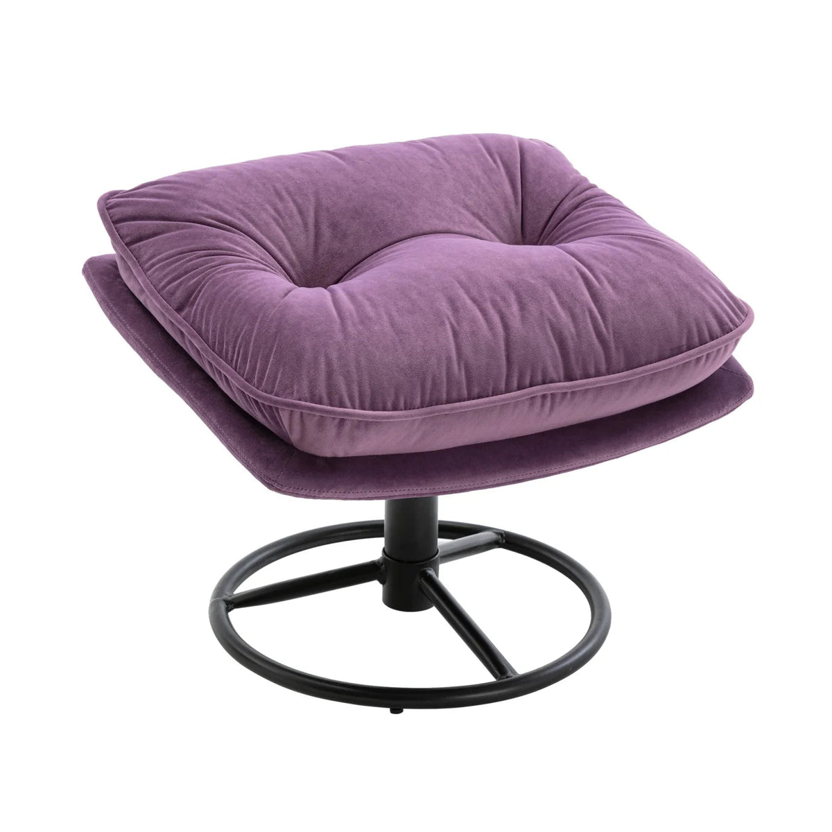 Velvet Swivel Accent Chair With Ottoman Set, Pink, 31.73 x 33.5 x 33.78 Inches