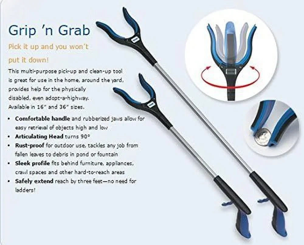 Ettore Grip 'N Grab Mobility Reacher Grabber 32in - 49036, 12 Count