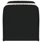 vidaXL Outdoor Poly Rattan Storage Bench With Cushion, Black, 45.3 x 20.1 x 20.5 in