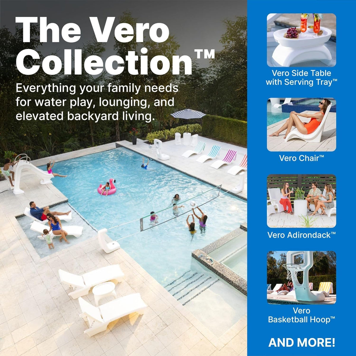 Step2 Vero Pool Lounger for Up to 12-Inch-Deep Sun Shelves, White, 29.25 x 23.5 x 68.25 in