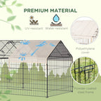PawHut Metal Chicken Coop, 86.5 in x 40.5 in, Beige - Portable Small Animal Playpen