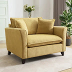 Oversized Chenille Fabric Armchair With 33.9 in Wide Seat Cushion