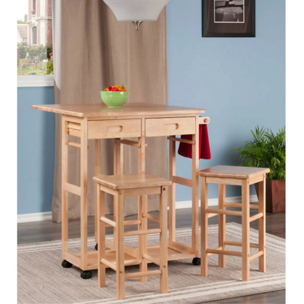 Ergode Suzanne 3-Piece Space Saver Table Set, Natural