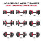 FitRx SmartBell Adjustable Dumbbell Set, 2-Pack, 25lb, 9-in-1 Quick-Select Weights, 2.5lb Increments