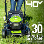 Greenworks 40V 20-Inch Brushless Walk-Behind Push Lawn Mower With 40 Ah Battery And Quick Charger - 2516302