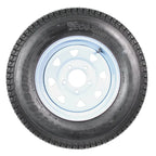 2-Pack ST175/80D13 Trailer Tires On White Spoke Rims - Load Range C, 5-Lug Mounting