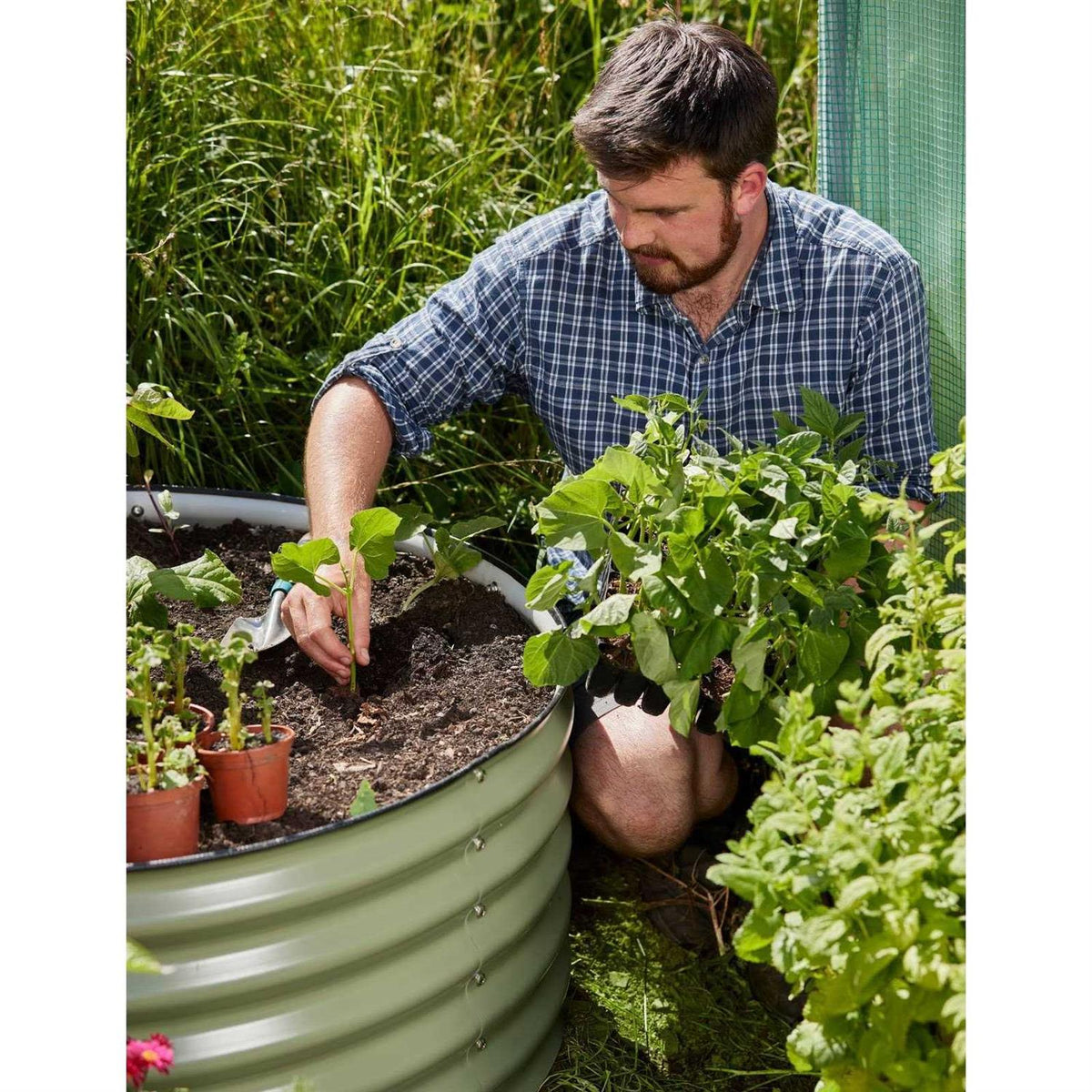 Vego Garden Tall Round Metal Raised Garden Bed - 17 Inch Tall, 42 Round